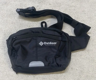 Outdoor Products Fanny Pack Waist Lumbar Bag Hiking Travel Black Adjustable - Image 1 of 4