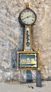 VINTAGE ANTIKE USA, BOSTON, BANJO UHR, MIT GEWICHTSANTRIEB - Bild 1 von 24