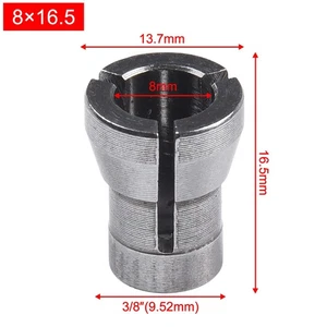 Adattatore mandrino collettore 8mm X16,5mm incisione potatrice-router falegnameria - Foto 1 di 16