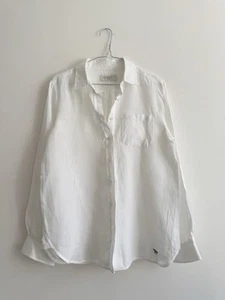 £250 Superb Weekend MaxMara White Linen Shirt, Classic Relaxed Oversized Fit, 8 - Picture 1 of 12