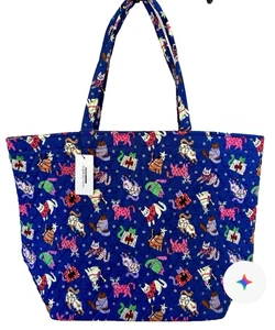 Vera Bradley Essential große Beuteltasche Katzenminze Weihnachten skurrile Katzen neu mit Etikett UVP 75 $ - Bild 1 von 4