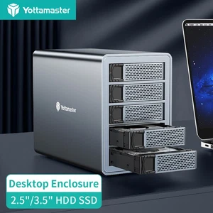 2/4/5 Bay Type C Hard Drive Enclosure W/ Daisy Chain For SATA 2.5 & 3.5" SSD/HDD - Picture 1 of 9