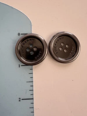BURBERRY  Brit Copford  Original REPLACEMENT BUTTON Silver 1 Each (.5 Inch) - Image 1 of 4