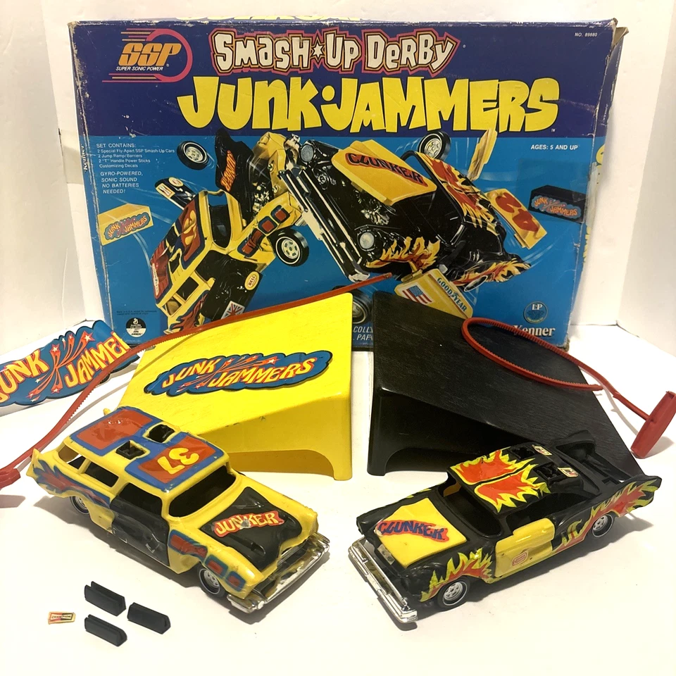 1970’s Kenner SSP Smash up Derby Junk Jammers Vintage Pull Cord Car Toy In Box - Image 1 of 4