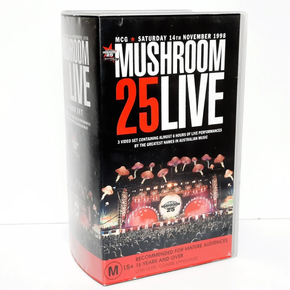 Mushroom 25 Live 3x Video 1998 VHS Box Set Australian PAL (Vol 2 & 3 Sealed) MCG - image 1 of 4