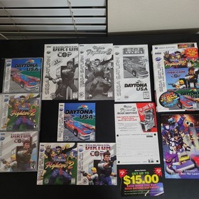 Sega Saturn 3 Free Games Bundle CiB w/ Inserts, Poster, and CD Cases *Tested*