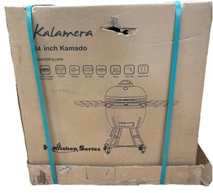 Kalamera 24 Inch Kamado Ceramic Charcoal Grill In Red - Picture 1 of 3