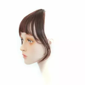 100% Real Human Hair Topper Toupee French Bangs Clip Hairpiece Wigs For Women - Picture 1 of 3