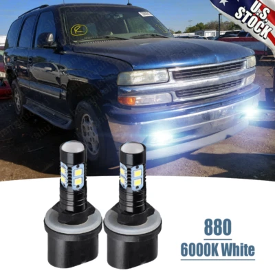 880 LED Driving Fog Lights Bulbs Kit For Chevy Silverado1500 99-02 Tahoe 00-2006 - Image 1 of 4