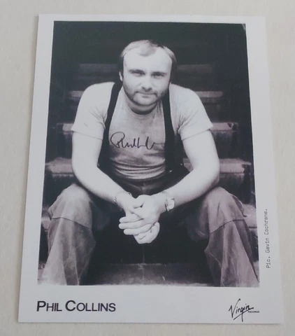 Phil Collins Genesis Large Hand Signed Poster UACC AFTAL Cover