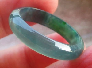 Video Certified Icy Green Natural A JADE Jadeite RING Circle NO.10 戒指 115146 TS - Picture 1 of 11
