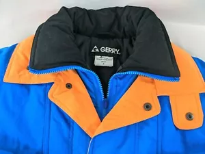 Gerry Vintage Winter Jacket Orange Blue Colorblock Mens Small Made in Hong Kong - Picture 1 of 8