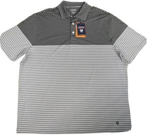 Cremieux Performance MENS Short-Sleeve Stripe Polo,GRAY/ BLACK, L - Picture 1 of 3