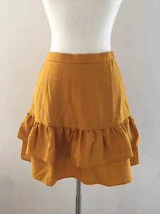 Nuova gonna ufficio JCrew lana flanella volant topazio bronzato senape oro 00 G7119 - Foto 1 di 1