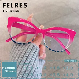 Women Cat Eye Anti Blue Light Reading Glasses Classic Fashion Presbyopic Glasses - Picture 1 of 26