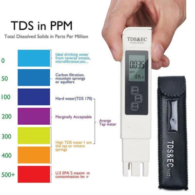 3in1 Digital TDS TEMP EC Meter Water Quality Tester Purity Filter Pen 0-9990ppm - Image 1 of 4
