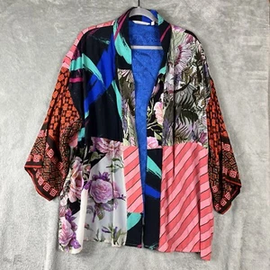 weiche Umgebung Kimono Jacke mehrfarbig Patchwork One Size gefüttert Boho - Bild 1 von 12