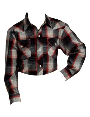 Roper Western Shirt Boys Plaid L/S Snap Black 01-030-0101-6089 BL - Image 1 of 2