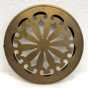 Antico orologio francese a cappotto porta posteriore in ottone traforato adatto per apertura 4 1/8" - Foto 1 di 3