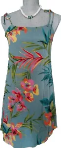 Vestido Billabong Night Twist ~ Selva Tropical Floral Verde azulado ~ Mujer Pequeño - Imagen 1 de 6