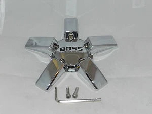 BOSS MOTORSPORTS 340 WHEEL RIM CHROME CENTER CAP 3263-06 3263 WITH SCREWS - Picture 1 of 2