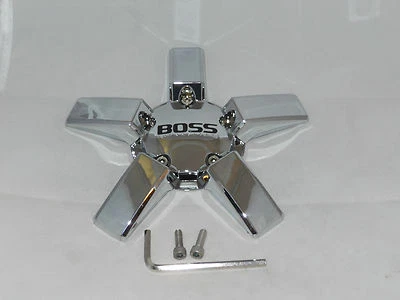 BOSS MOTORSPORTS 340 WHEEL RIM CHROME CENTER CAP 3263-06 3263 WITH SCREWS - Image 1 of 2