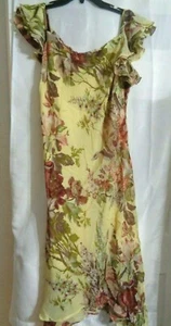 NEWPORT NEWS~ Lemon Multi Color Floral Print Women's Summer Dress Size 14W NEW - Picture 1 of 7