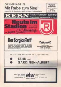 Quaderno programma calcio 71/72 RL Jahn Regensburg - 1° FC Norimberga - Foto 1 di 1