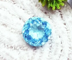 Loose Gemstone Brazilian Sky Blue Aquamarine 8.45 Ct Certified With Free Gift - Picture 1 of 8