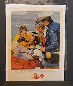 Coca-Cola Things Go Better With Coke Race Car Vintage Print Ad 1965 - Picture 1 of 2