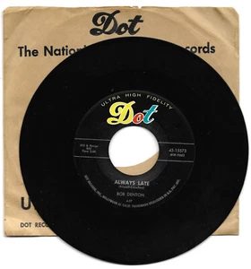BOB DENTON EDDY COCHRAN AUF GITARRE-DOT 15573 ROCKABILLY TEEN 45 RPM IMMER SPÄT  - Bild 1 von 1