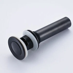 Black Oil Rubbed Bronze Bathroom Vessel Sink Pop Up Drain Stopper With Overflow - Picture 1 of 10