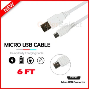 Micro USB 6FT Charger Cable for Phone LG Phoenix 5 /Risio 4/Tribute Monarch - Picture 1 of 4