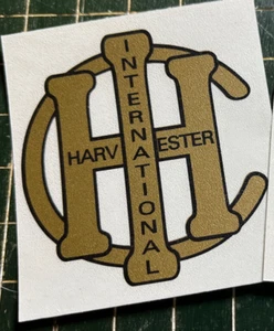 Calcomanía cosechadora internacional IHC oro y negro estilo temprano 1-1/2"" conjunto de dos - Imagen 1 de 1
