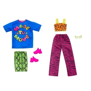 Barbie Clothing 2 Fashions Made to Move Skirt & T-shirt Pants Outfits HJt36 - Picture 1 of 3