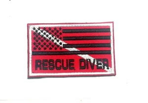 Parche moral bordado rescate buzo con bandera estadounidense de EE. UU.  - Imagen 1 de 1