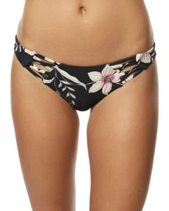 O'Neill Albany freches Albany-Bikiniunterteil Damen neu mit Etikett Blumenmuster vorne schwarz MED - Bild 1 von 4