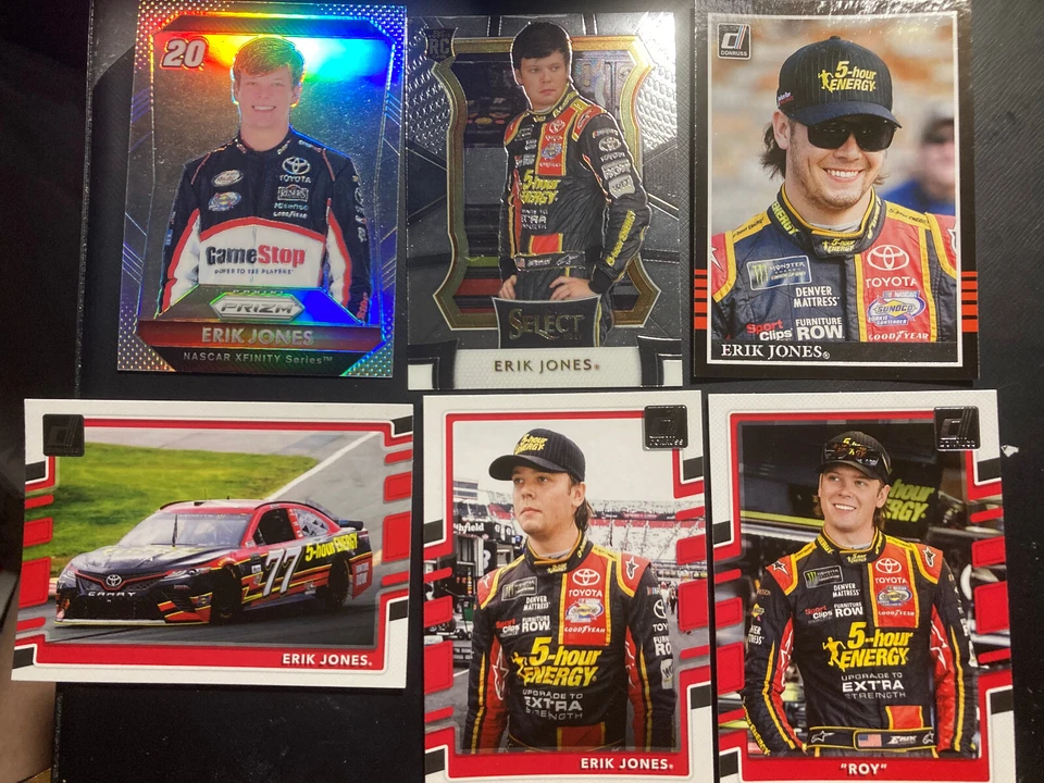ERIK JONES Lot of 6 different NASCAR cards 2016-2018 Panini & Donruss - Image 1 of 1