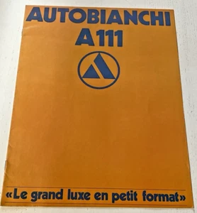 Brochure de Vente AUTOBIANCHI A111 - Juin 1970 - Bel Etat. - Imagen 1 de 5