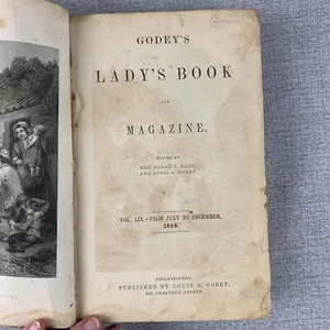 Godey's Lady's Book Fashion Plates & Engravings - 1859 Vol. LIX - Imagen 1 de 13