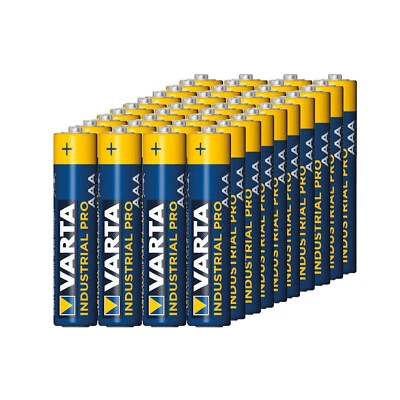 40 piles alcaline Varta Industrial LR03/AAA foil industrielles/professionnelles