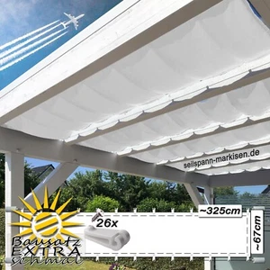 Falt-Sonnensegel weiss 325x67 extra schmal Innenbeschatt. Glasdach Wintergartern - Bild 1 von 16