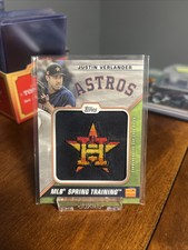 2021 Topps Spring Training Cap Logo Manufactured Justin Verlander Patch Relic