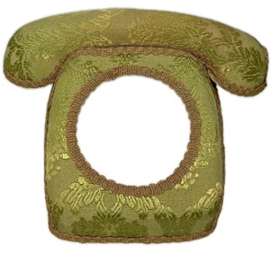 Cover Telefono Verde Tessuto Rivestito Retro Comò Telefono Decorazione Statuina - Foto 1 di 7
