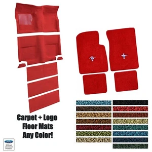 Custom Carpet & Matching Floor Mat Set w/ Running Pony 1965-68 Mustang Fastback - Picture 1 of 8