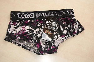 Shorty neuf noir, violet et blanc taille XS marque TAGG AND BULL - Imagen 1 de 1