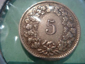 Nice old 1955 Switzerland 5 Rappen coin - Picture 1 of 2