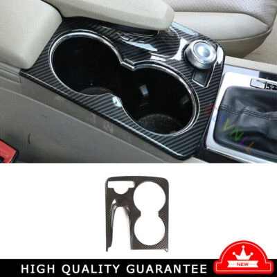 Central Console Water Cup Cover Trim For Mercedes-Benz GLK 09-2015 Carbon Fiber - Image 1 of 4