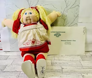 1983 Cabbage Patch Kid Soft Sculpture Pigtails Blue Eyes Birth Certificate VTG - Picture 1 of 12