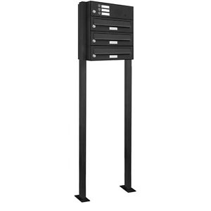 3er Premium Standbriefkasten mit Klingel RAL 7016 Postkasten Ständer 1x3 L - Bild 1 von 4